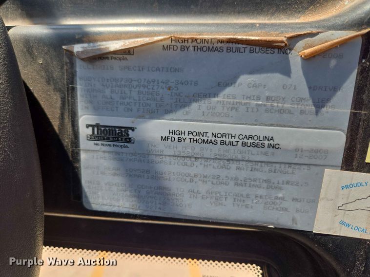 image for item EW0454 2009 Freightliner B2 school bus