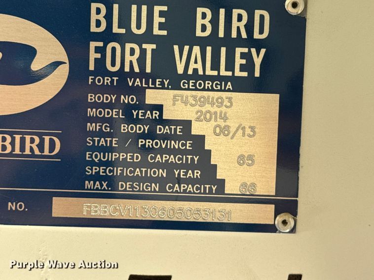 image for item EW4014 2014 Blue Bird Vision school bus