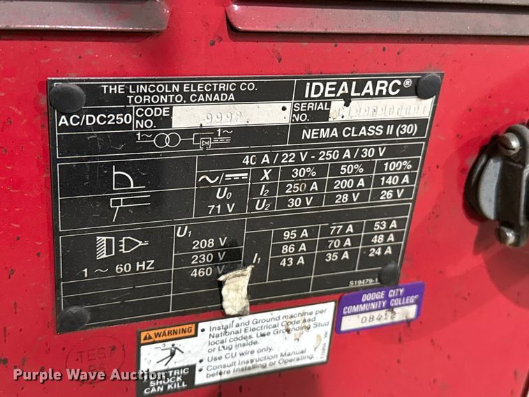 image for item EW4027 (2) Lincoln IdealArc 250 welders