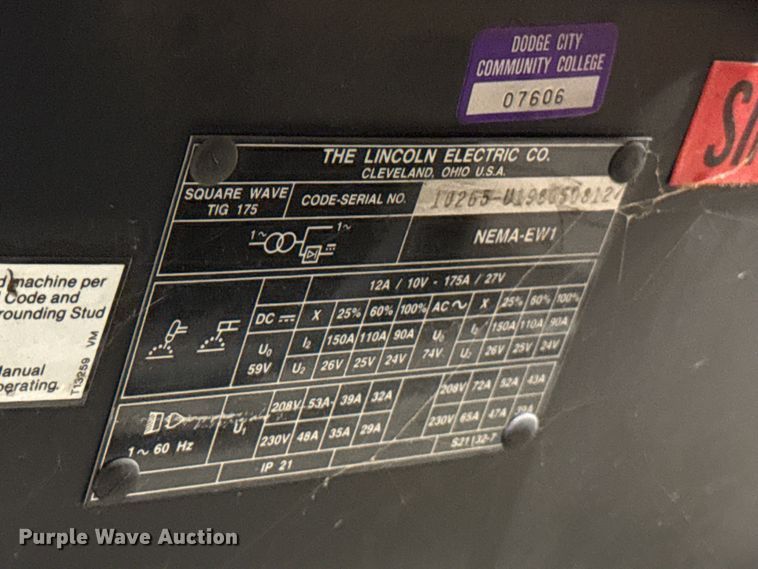 image for item EW4030 (2) Lincoln Electric Square Wave 175 welders
