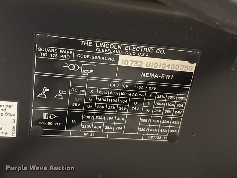 image for item EW4031 (2) Lincoln Electric Square Wave 175 welders