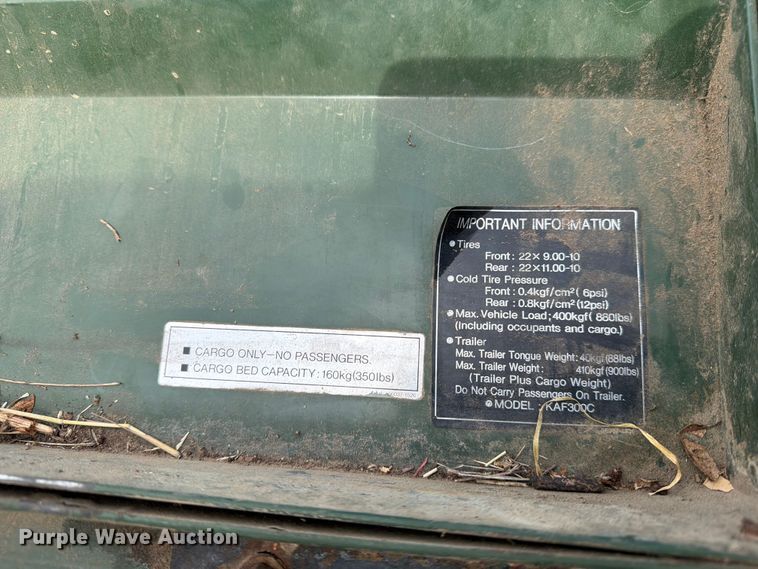 image for item EX2046 1998 Kawasaki KAF300C utility vehicle
