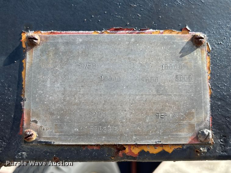 image for item FC1769 1980 Belshe T-2GN equipment trailer