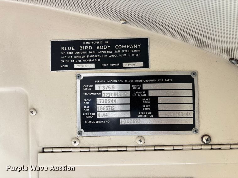 image for item FC1778 1997 Blue Bird TC2000 school bus