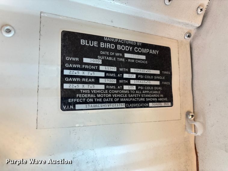 image for item FC1779 1997 Blue Bird TC2000 school bus