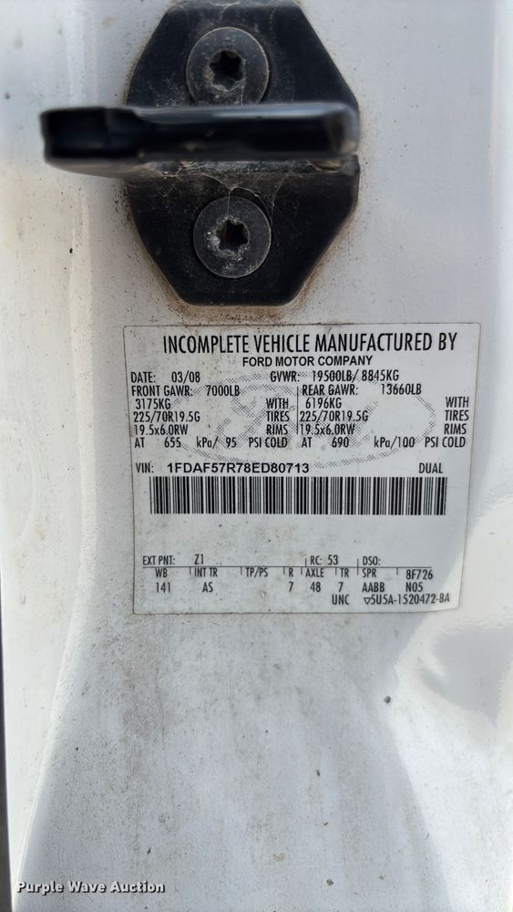 image for item FC1818 2008 Ford F550 Super Duty XL truck cab and chassis