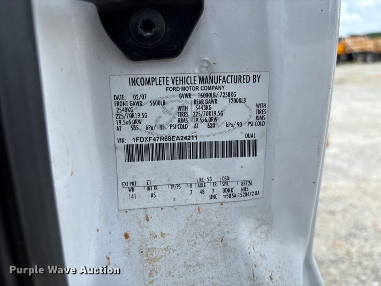 image for item FC1819 2008 Ford F450 Super Duty  flatbed truck