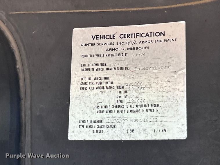 image for item FC2836 1993 International 4900 dump truck