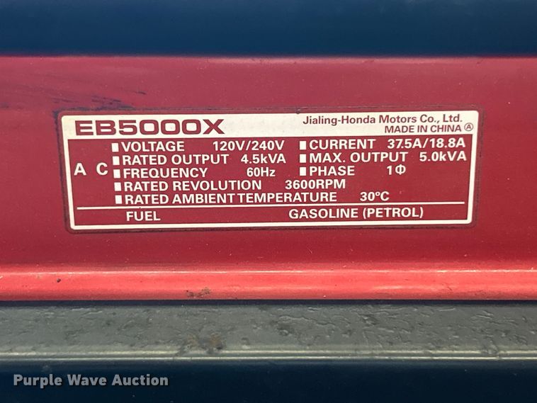 image for item FC2840 Honda EB5000X generator