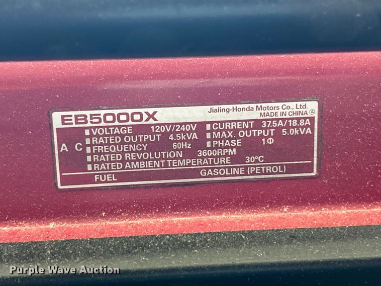 image for item FC2841 Honda EB5000X generator