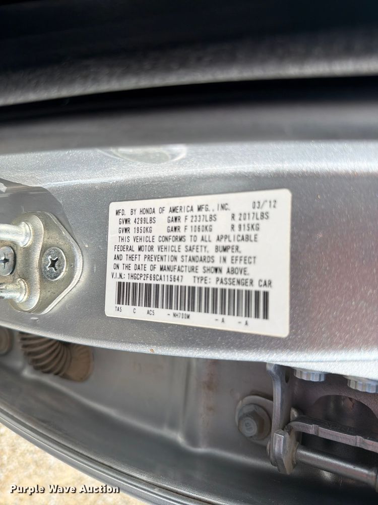 image for item FH6268 2012 Honda Accord Special Edition 
