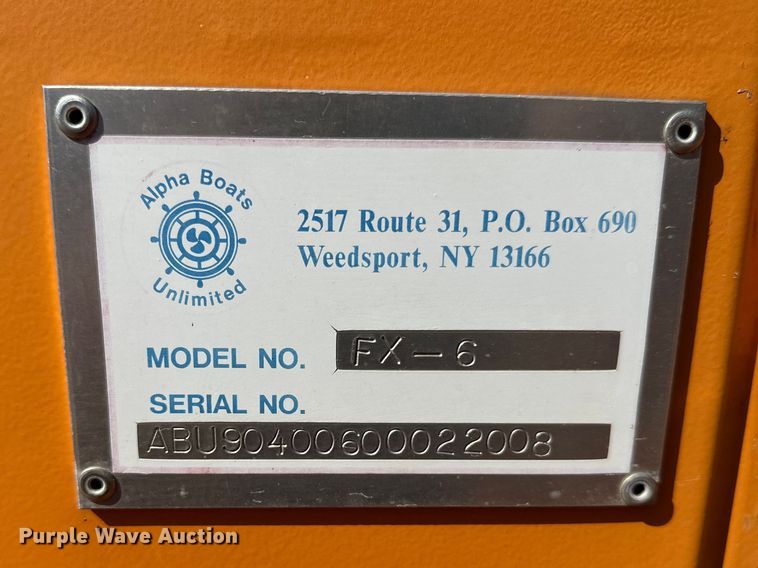 image for item FK1835 2009 Alpha Boats FX-6 water weed harvester