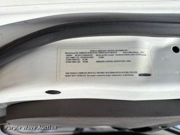 image for item FK4051 2018 Freightliner M2 refuse truck