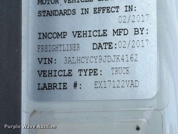 image for item FK4051 2018 Freightliner M2 refuse truck