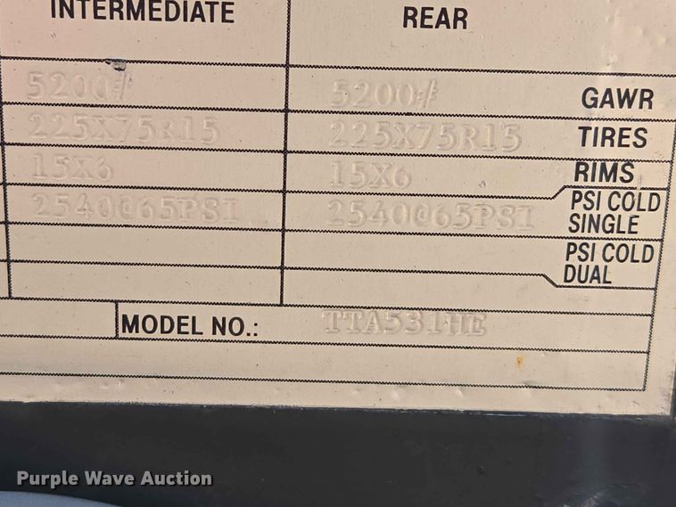 image for item DQ0008 2015 JA-MAR MFG TTA531HE header trailer
