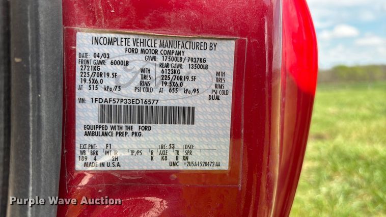 image for item EA4815 2003 Ford F550 feed mixer truck