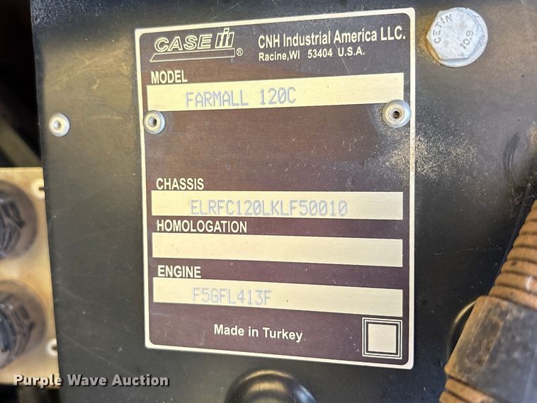 image for item ET0101 2019 Case IH Farmall 120C MFWD tractor