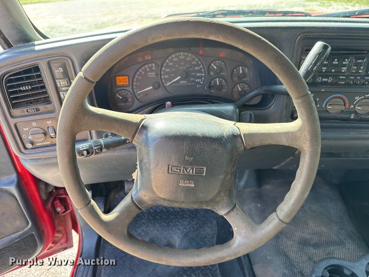 image for item ET6474 2002 GMC Sierra 2500HD bale bed pickup truck