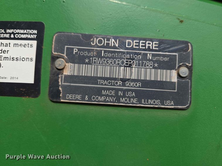 image for item EW0423 2013 John Deere 9360R 4WD tractor