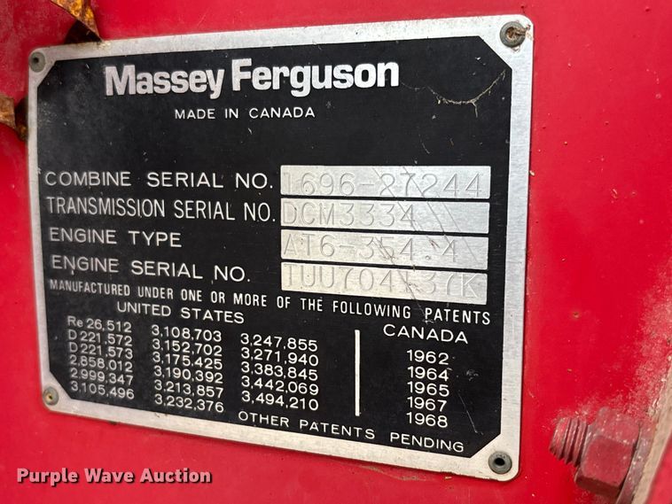 image for item FC1874 1984 Massey Ferguson 850 combine