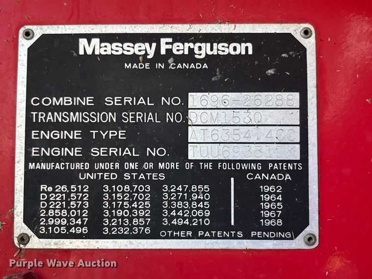 image for item FC1875 1983 Massey Ferguson 850 combine