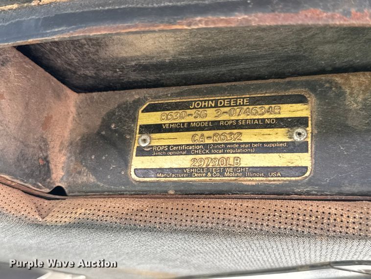 image for item MZ9700 1975 John Deere 8630 4WD tractor
