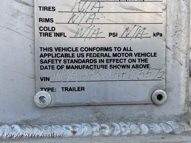 image for item NA9433 2017 Neville Built  grain trailer