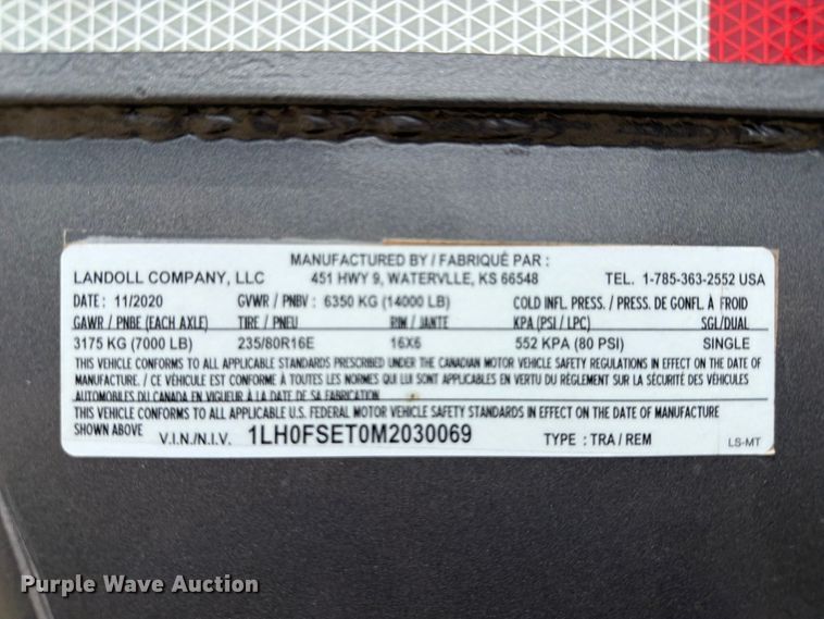 image for item NA9461 2021 TravAlong tilt deck equipment trailer