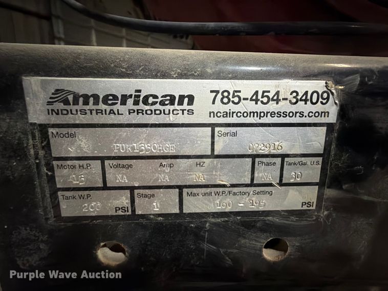 image for item NA9469 American Industrial Products PUK1330 air compressor