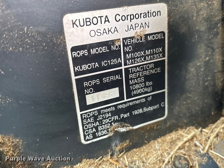image for item YA4142 2010 Kubota M110X MFWD tractor