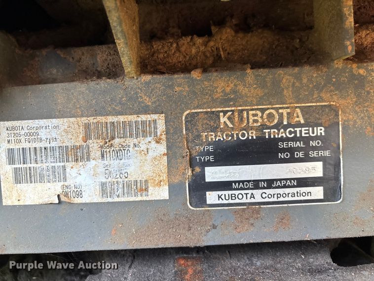 image for item YA4142 2010 Kubota M110X MFWD tractor