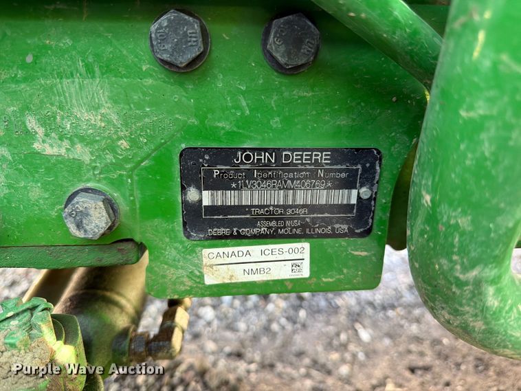 image for item YA4145 2021 John Deere 3046R MFWD tractor