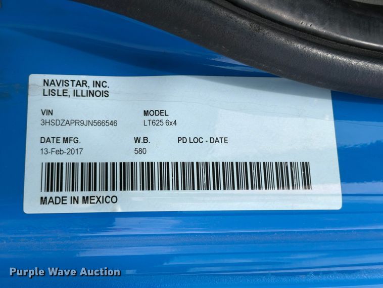 image for item ED5366 2018 International LT625 semi truck