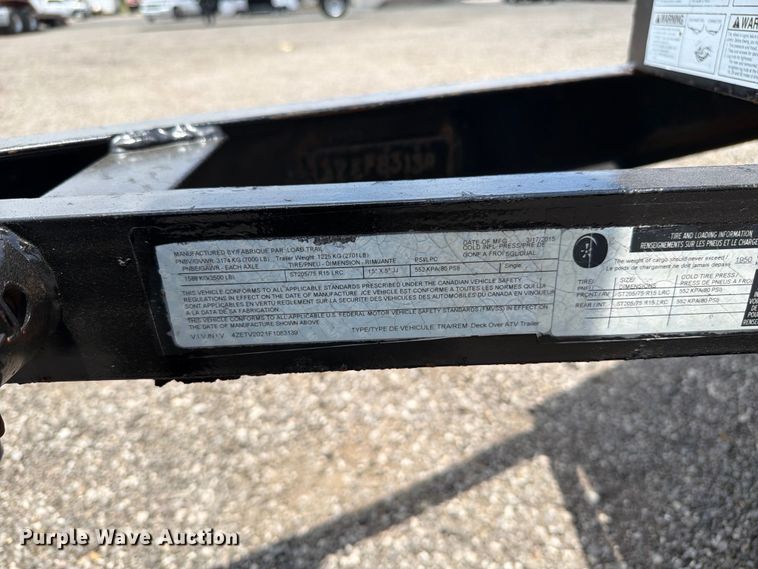image for item EG9267 2015 Load Trail utility trailer