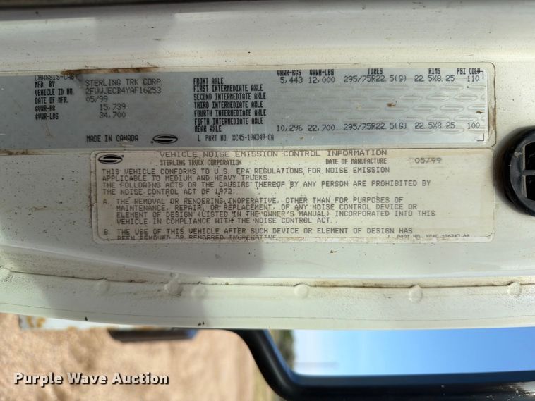 image for item ER1820 2000 Sterling Truck A9513 flatbed truck