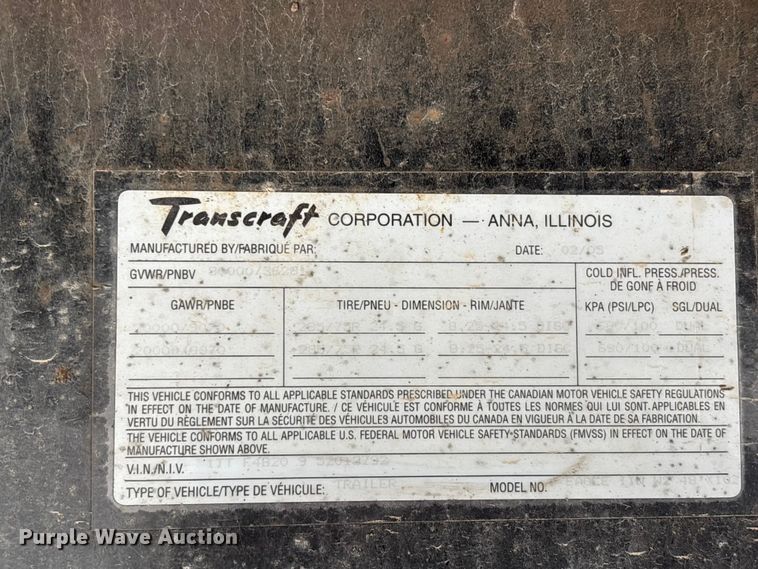 image for item ER3117 2005 Transcraft Eagle flatbed trailer