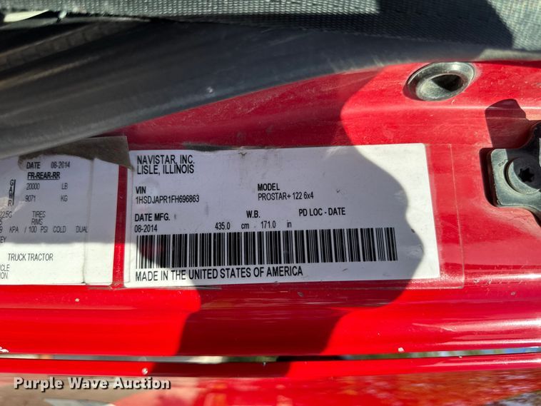 image for item FB5747 2015 International Prostar 122 semi truck