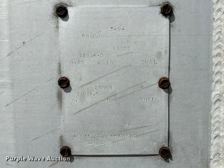 image for item FC5275 1994 Vantage S-96-SS end dump trailer