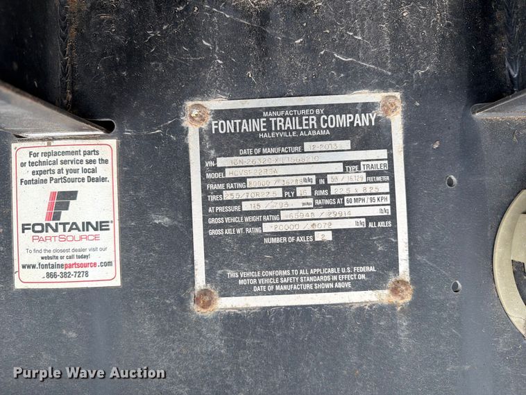 image for item FI0269 2014 Fontaine HCVSF22RSA flatbed trailer