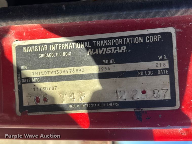 image for item OE9570 1988 International 1954 Crew Cab flatbed truck