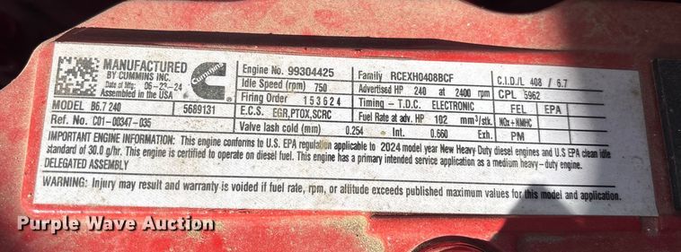 image for item YA2197 2025 Freightliner Business Class M2 bucket truck
