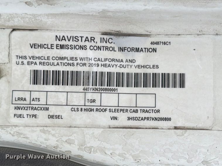 image for item YA2683 2019 International LT625 semi truck