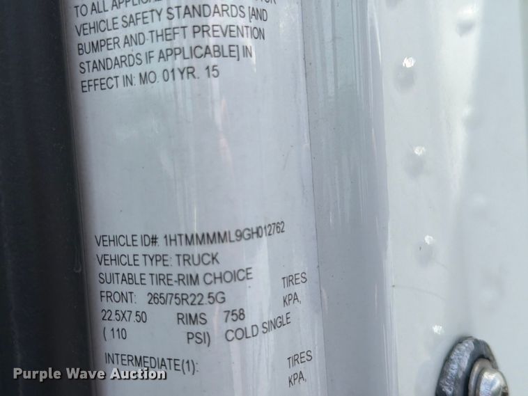 image for item YA3364 2016 International 4300 box truck