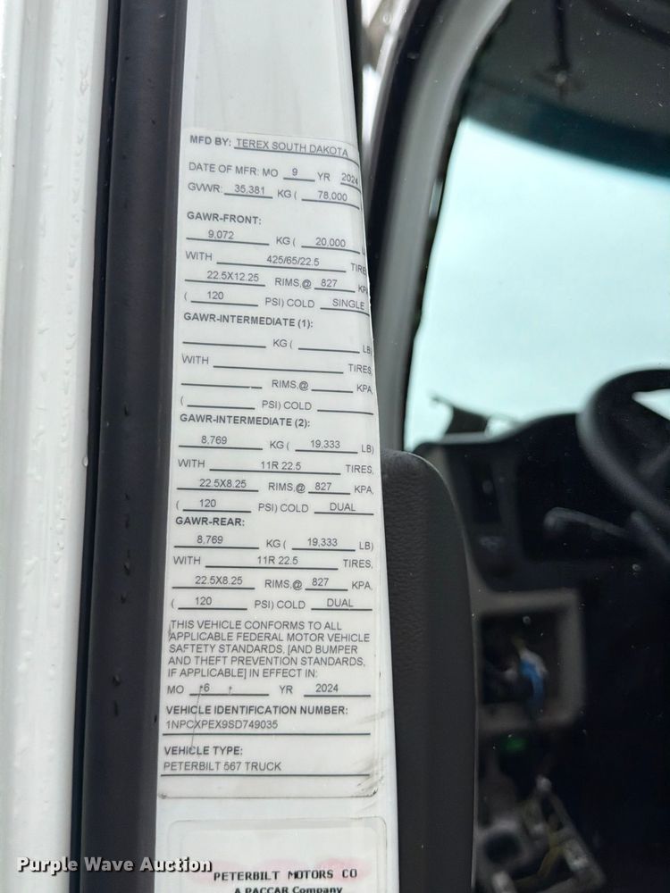 image for item YA3871 2025 Peterbilt 567 truck cab and chassis