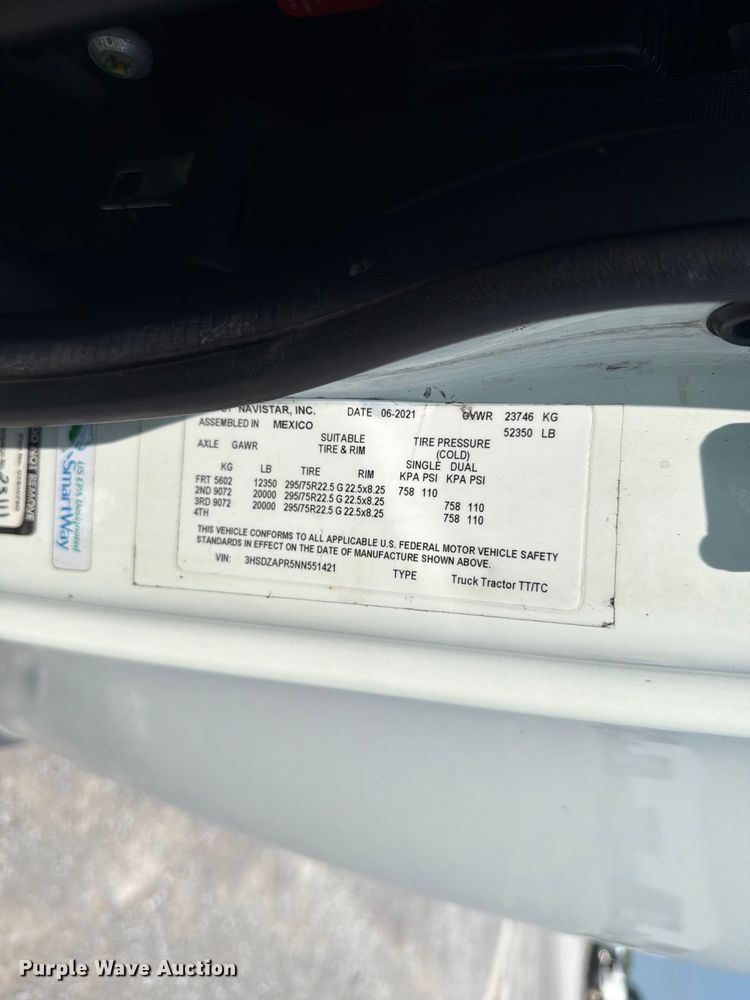 image for item YA4227 2022 International LT625 semi truck