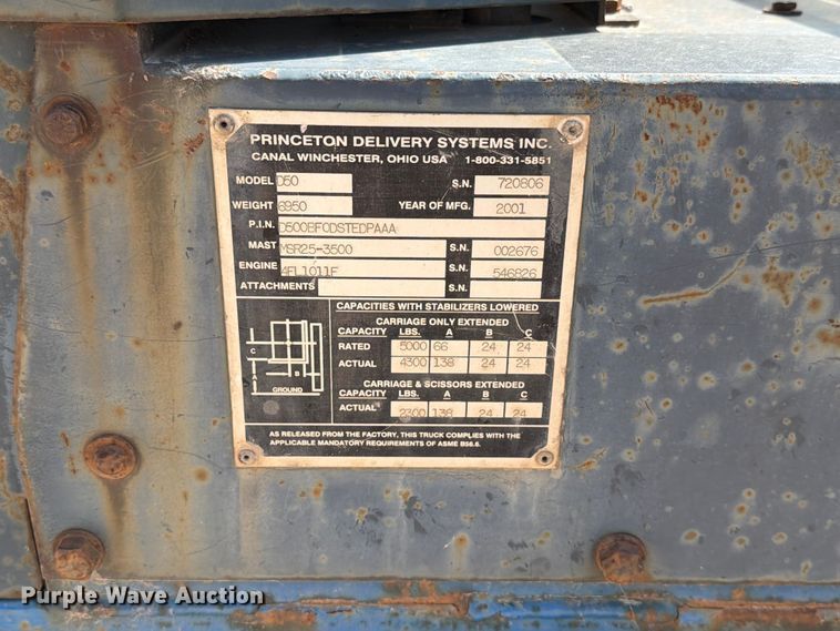 image for item DQ0084 2001 Princeton D50 forklift
