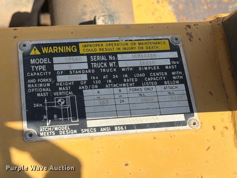 image for item DQ0085 Caterpillar DPL40 forklift