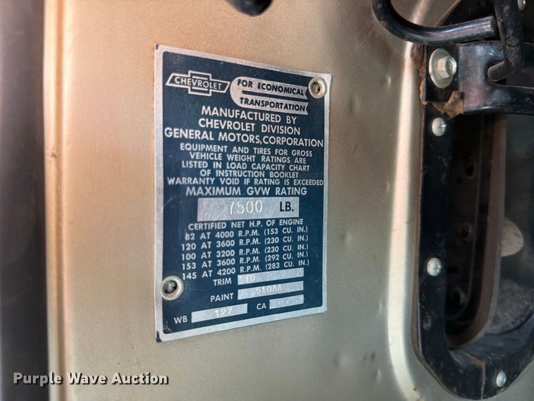 image for item DQ7961 1965 Chevrolet C20 pickup truck