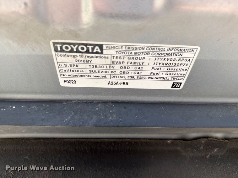 image for item EA4938 2018 Toyota Camry 