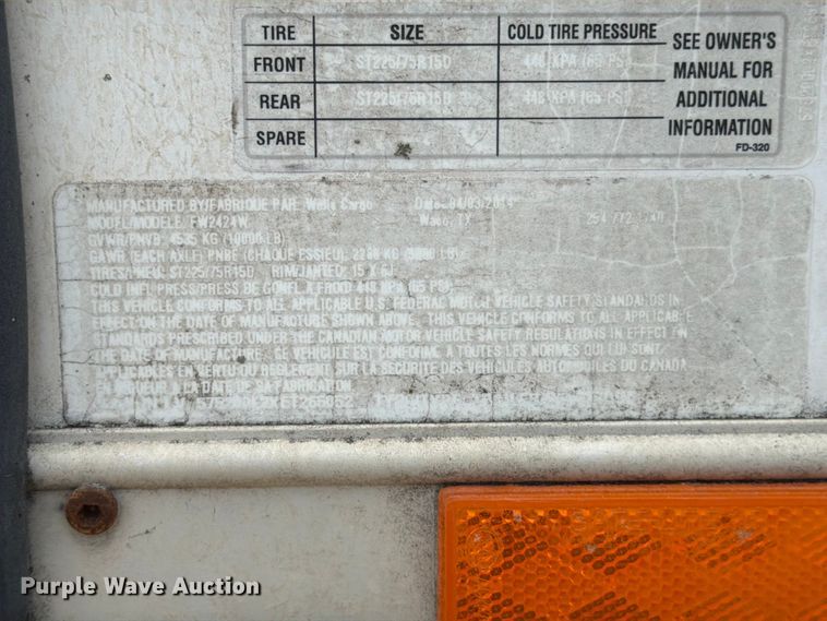 image for item ED5252 2015 Wells Cargo FW2424W enclosed cargo trailer